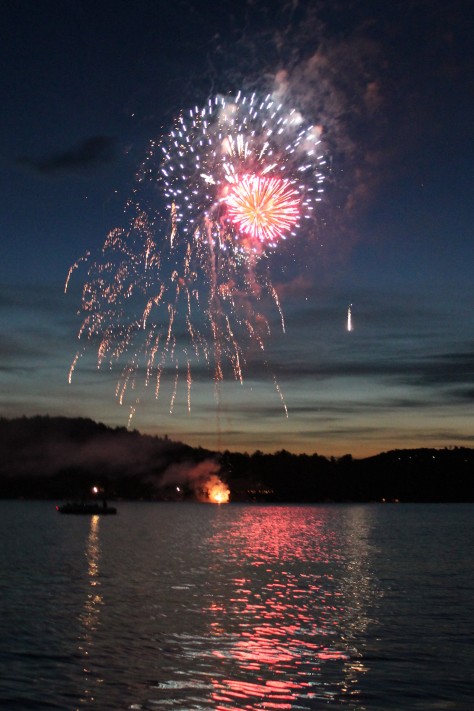 Fireworks over Lake Sunapee -- July 6th